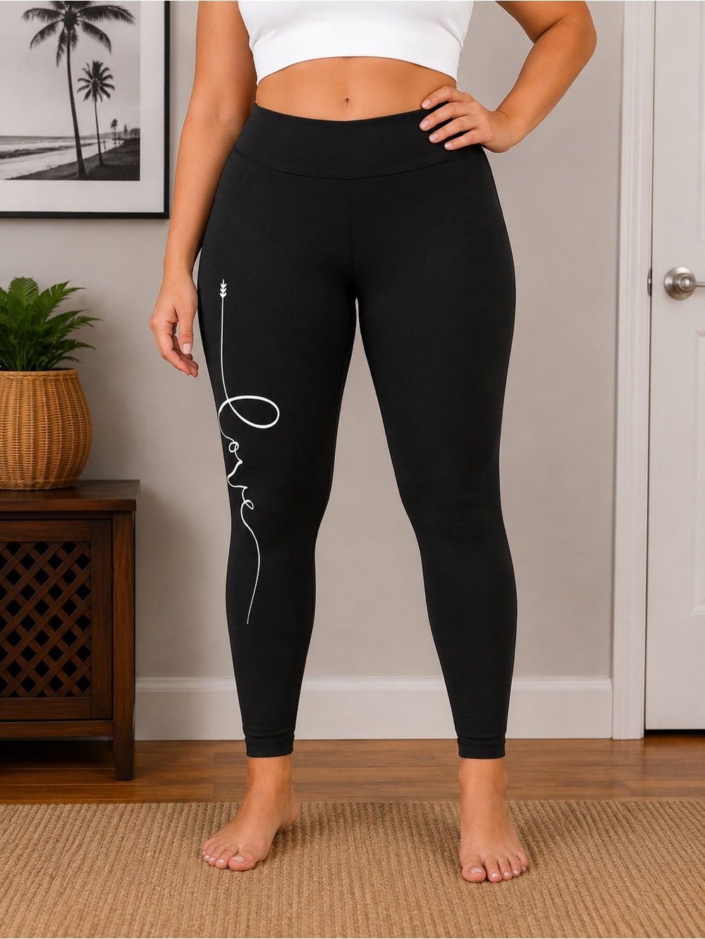Torrid Black Love Graphic Leggings – Size 2X (18/20)